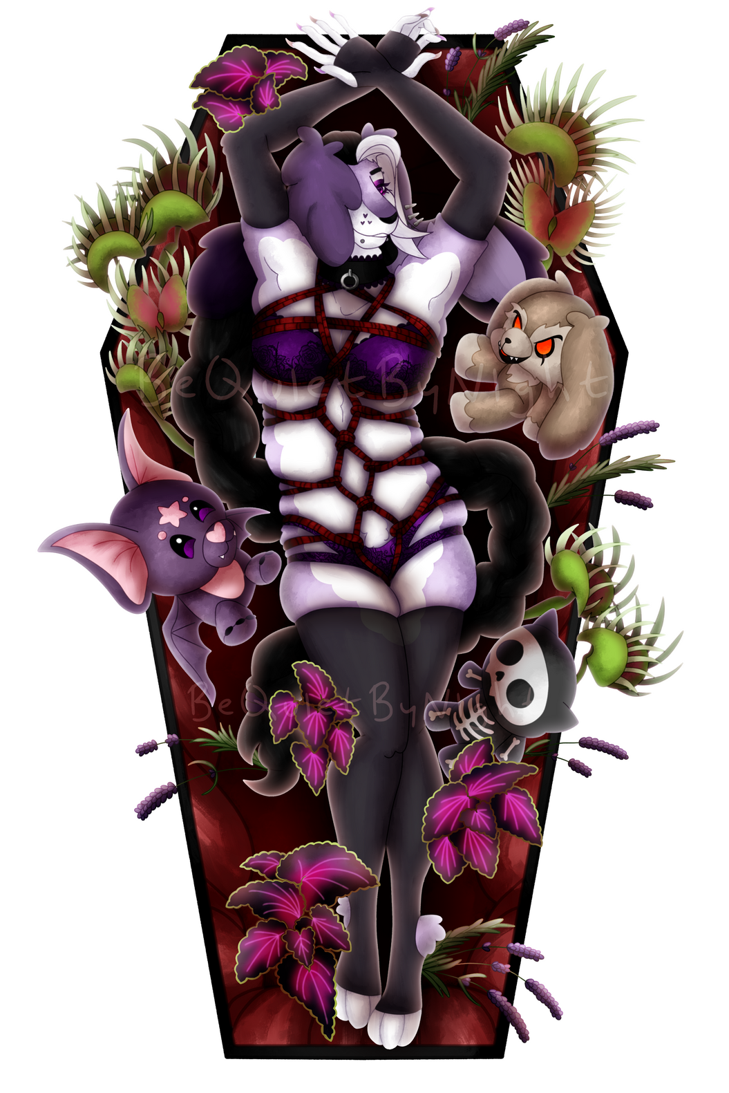 Furry Fullbody, Lingerie + Detailed Background